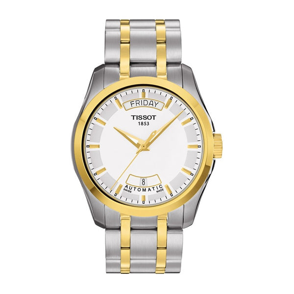 Tissot Couturier Two-tone Stainless Steel White Dial Automatic Watch for Men's - T-0354072201100