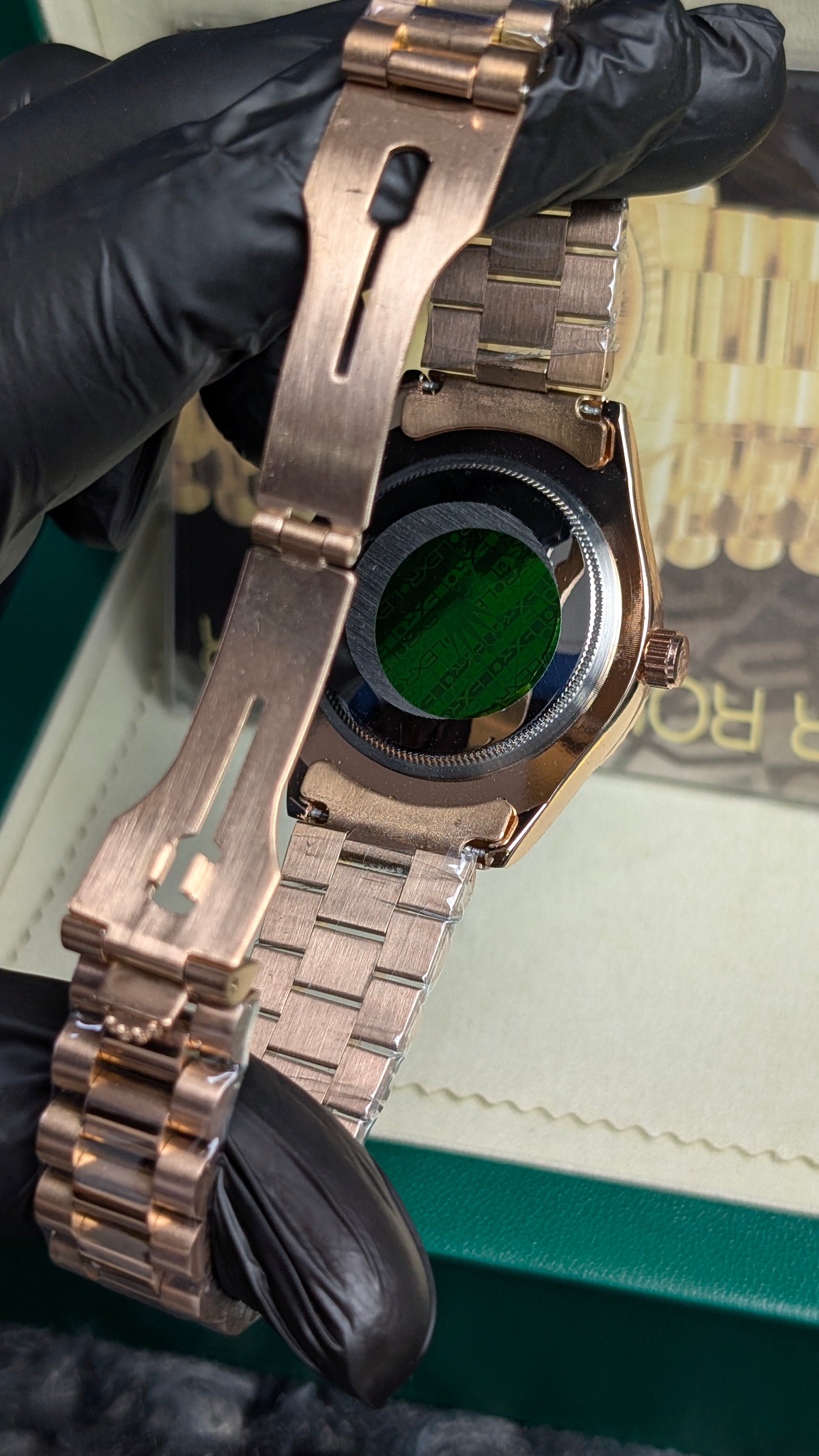 RLX Yellow Gold Day-Date  with Black Diamond Dial