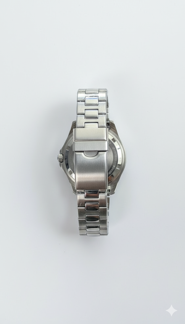 New Longbo Crsytal Dial Watch Pure Silver