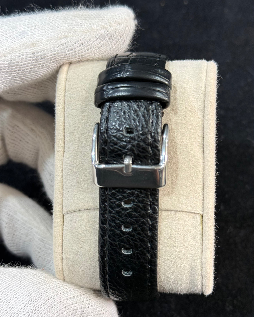 Black Cartier Tank - Black with White Dial