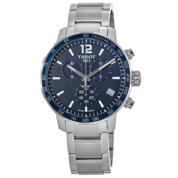 Tissot T-Sport Silver Stainless Steel Blue Dial Chronograph Quartz Watch for Men's - T095.417.11.047.00