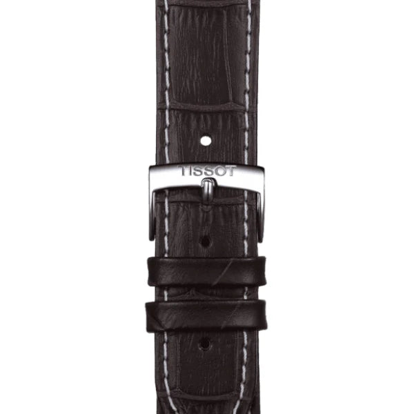 Tissot PR 100 Brown Leather Strap Silver Dial Chronograph Quartz Watch for Men's - T101.417.16.031.00