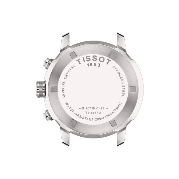 Tissot PRC 200 Silver Stainless Steel Blue Dial Chronograph Quartz Watch for Men's - T.114.417.11.047.00