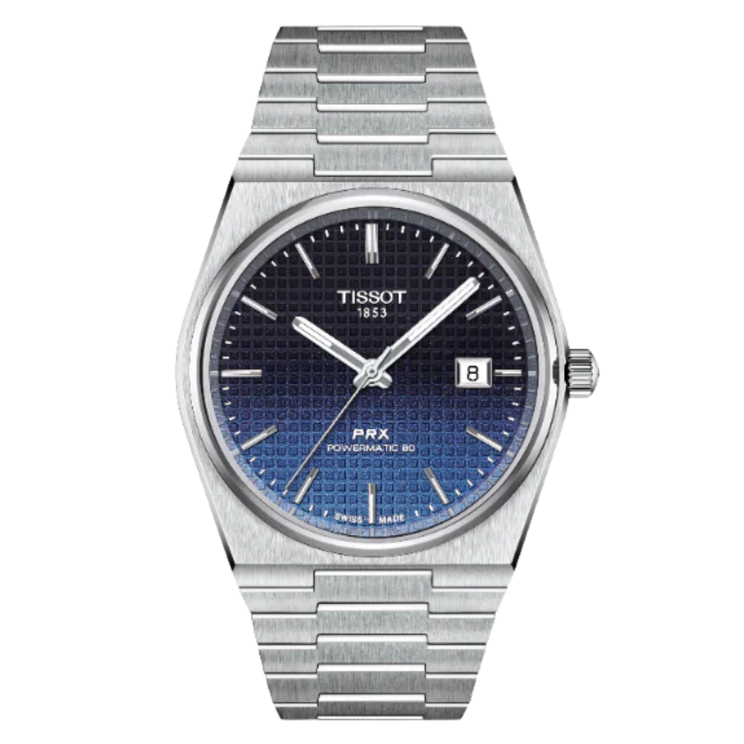 Tissot T-Classic Silver Stainless Steel Black Chameleon Dial Automatic Watch for Gents - T137.407.11.051.01