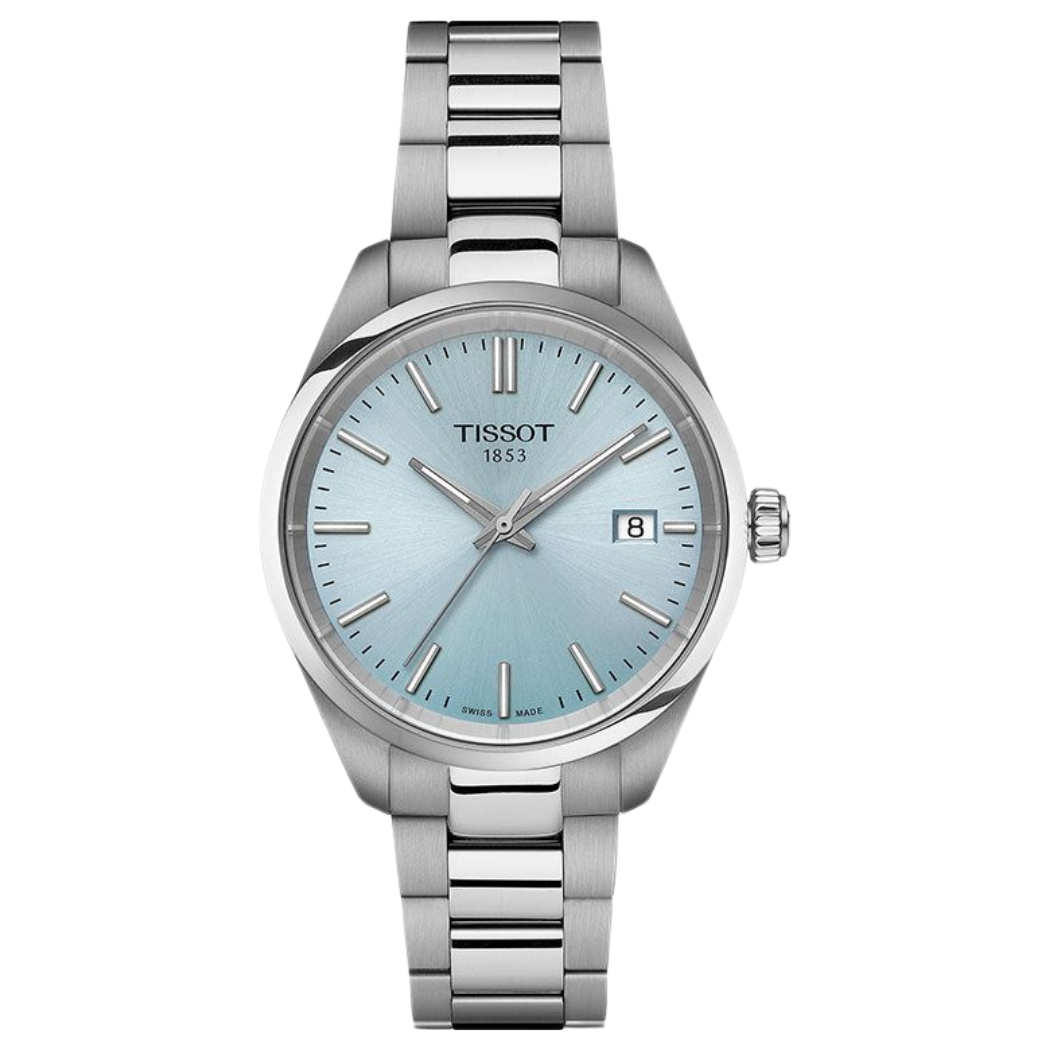 Tissot T-Classic Silver Stainless Steel Tiffiny Blue Dial Quartz Watch for Ladies - T150.210.11.351.00
