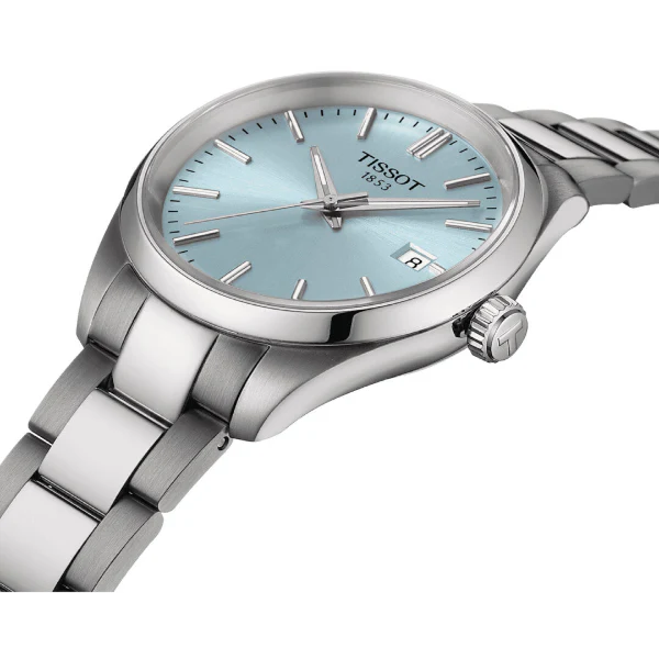 Tissot T-Classic Silver Stainless Steel Tiffiny Blue Dial Quartz Watch for Ladies - T150.210.11.351.00