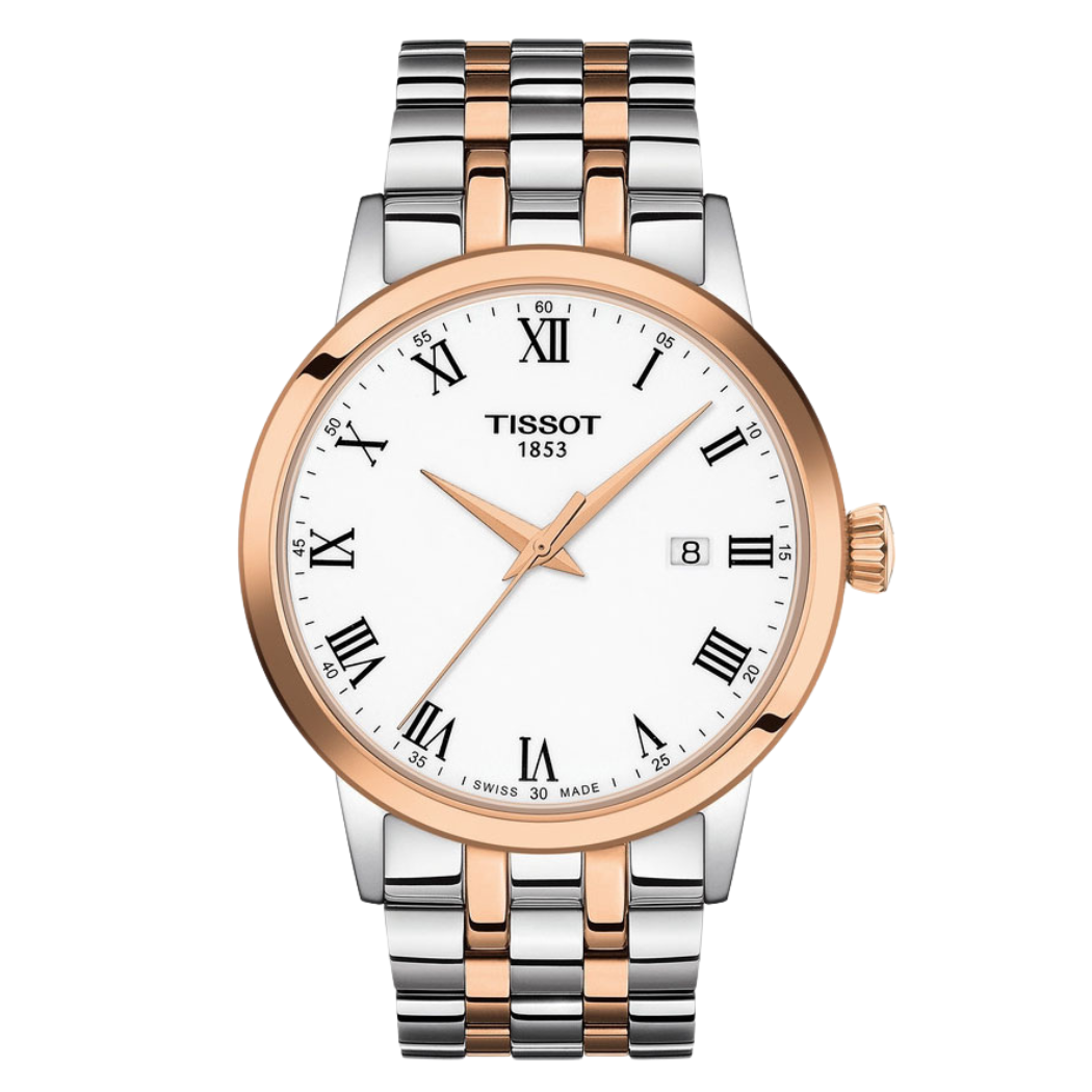 Tissot T-Classic Two-Tone Stainless Steel White Dial Quartz Watch for Gents - T129.410.22.013.00