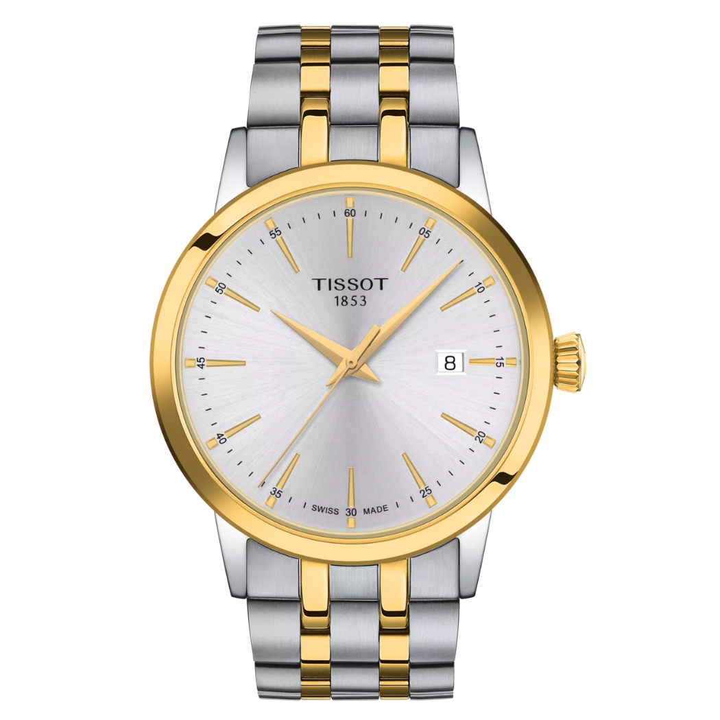 Tissot T-Classic Two-Tone Stainless Steel Silver Dial Quartz Watch for Gents - T129.410.22.031.00