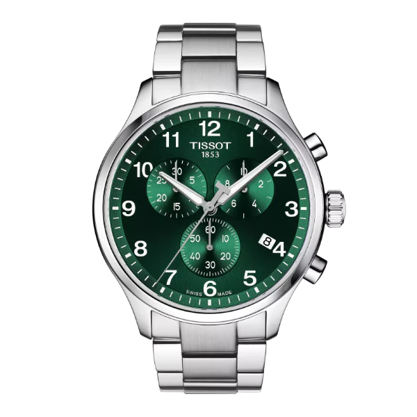 Tissot T-Sport Silver Stainless Steel Green Dial Quartz Watch for Gents - T116.617.11.092.00