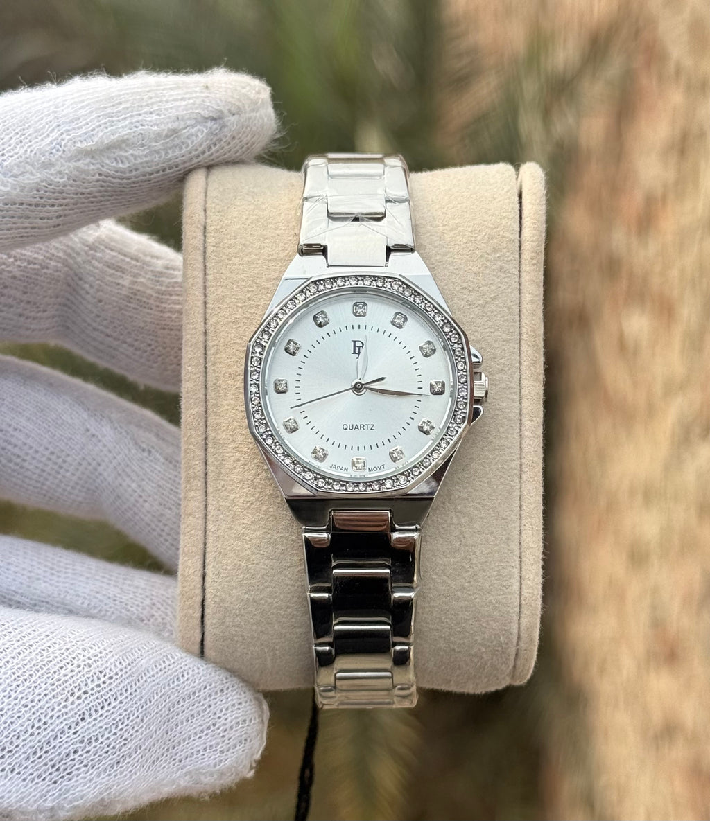 DL Luxury Edition - Pure Silver Diamond Watch.