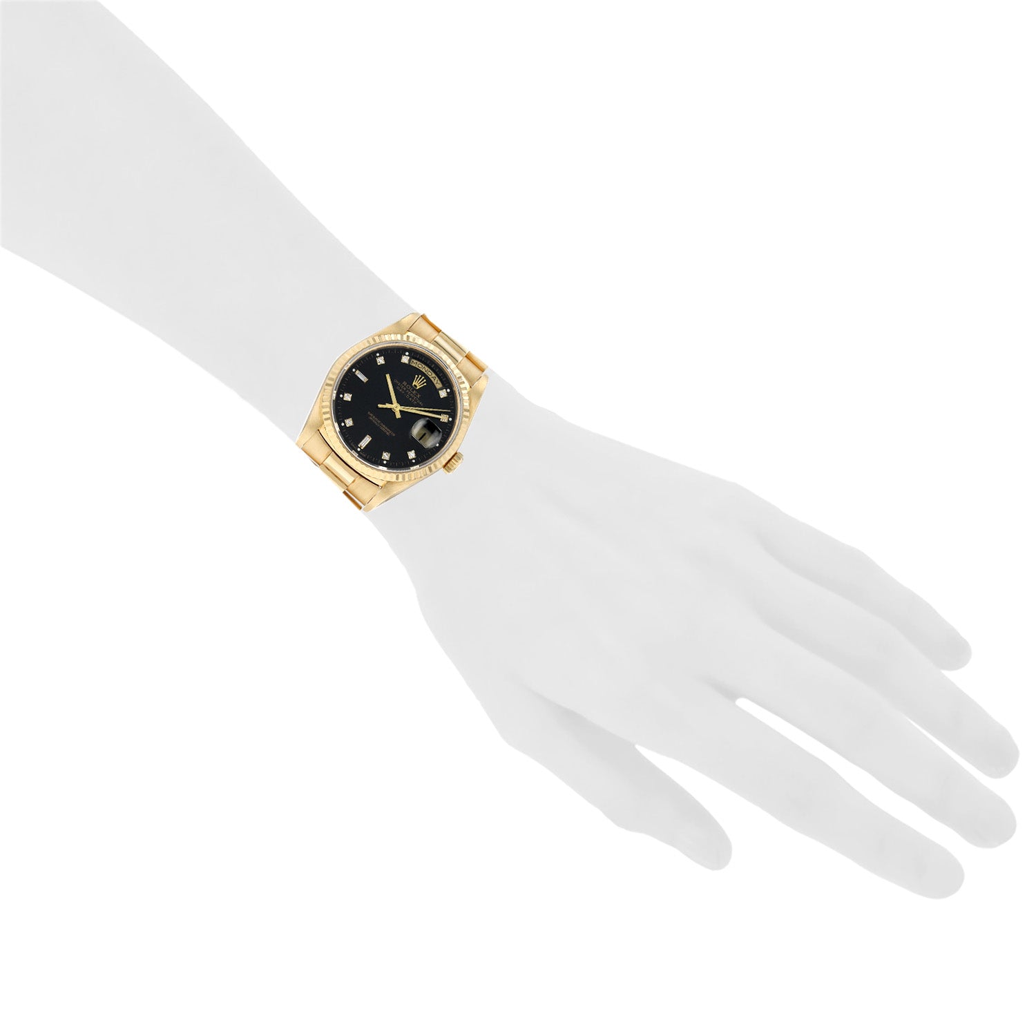 RLX Yellow Gold Day-Date  with Black Diamond Dial