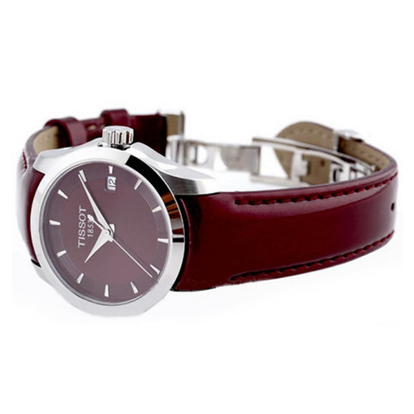 Tissot Couturier Bordeaux Leather strap Bordeaux Dial Quartz Watch for Ladies - T-0352101637100