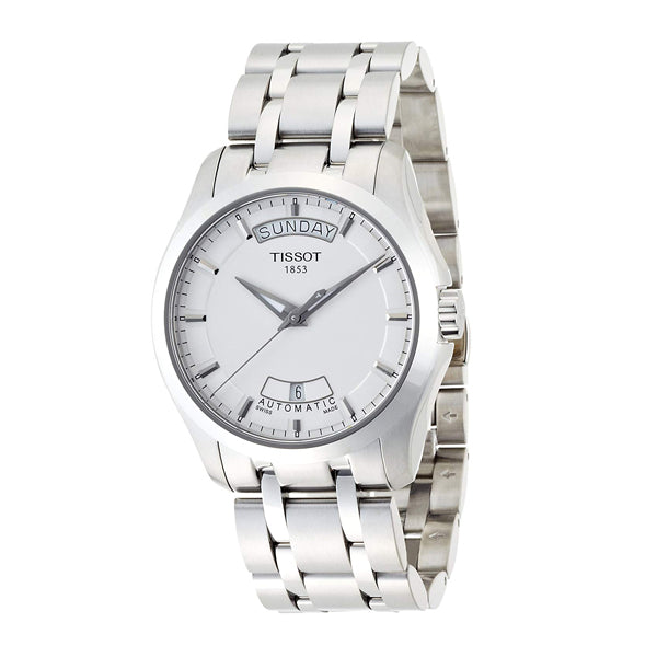 Tissot Couturier Silver Stainless Steel White Dial Automatic Watch for Men's - T-0354071103100