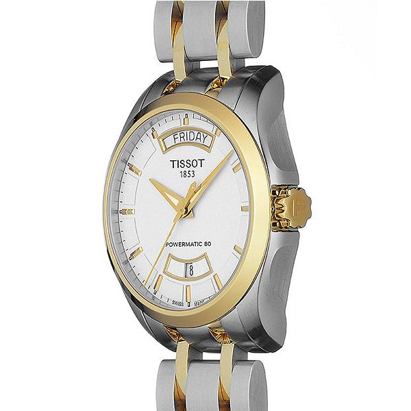 Tissot Couturier Two-tone Stainless Steel White Dial Automatic Watch for Men's - T-0354072201100