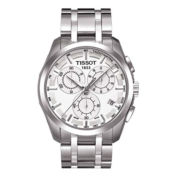 Tissot Couturier Silver Stainless Steel Silver Dial Chronograph Quartz Watch for Men's - T-0356171103100