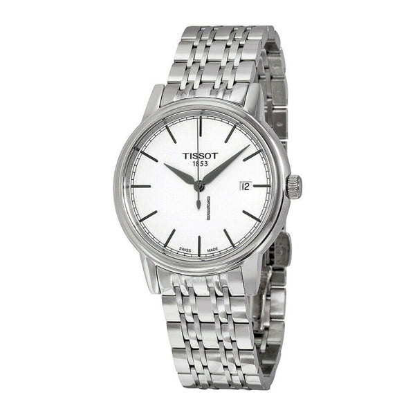 Tissot Carson Black Leather strap White Dial Quartz Watch for Men's - T-0854101601300