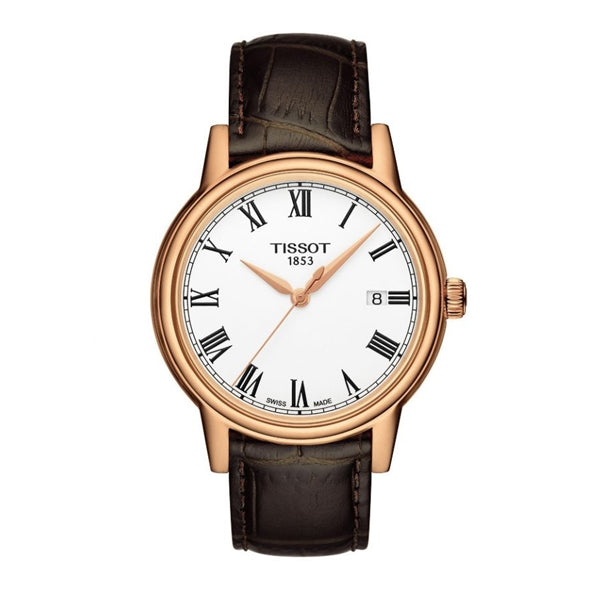 Tissot Carson Brown Leather strap White Dial Quartz Watch for Men's - T-0854103601300