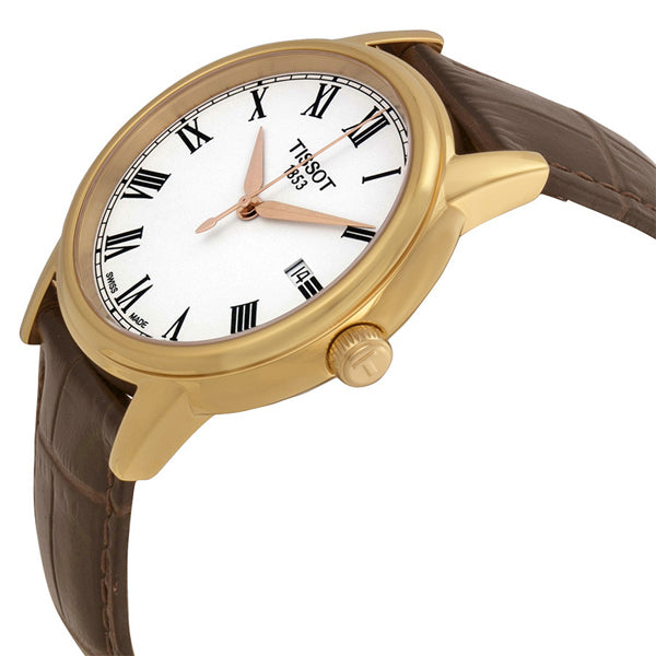 Tissot Carson Brown Leather strap White Dial Quartz Watch for Men's - T-0854103601300