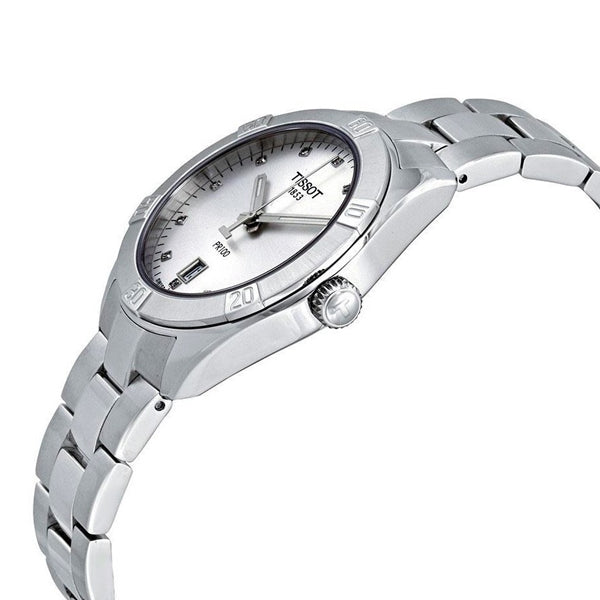 Tissot PR100 Silver Stainless Steel Silver Dial Quartz Watch for Ladies - T-1019101103600