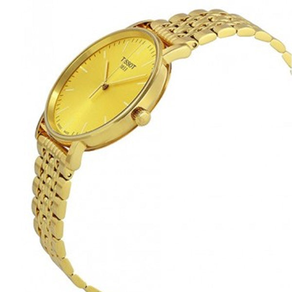 Tissot everytime Medium Gold Stainless Steel Gold Dial Quartz Watch for Unisex - T-1094103302100