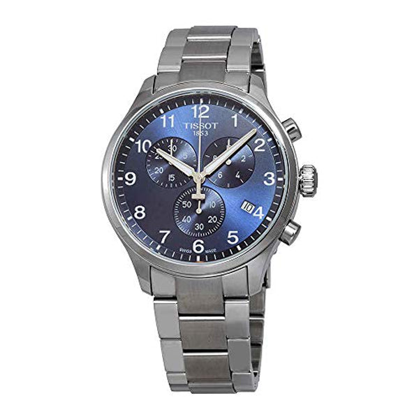 Tissot Chrono XL Classic Silver Stainless Steel Blue Dial Quartz Watch for Men's - T-1166171104701