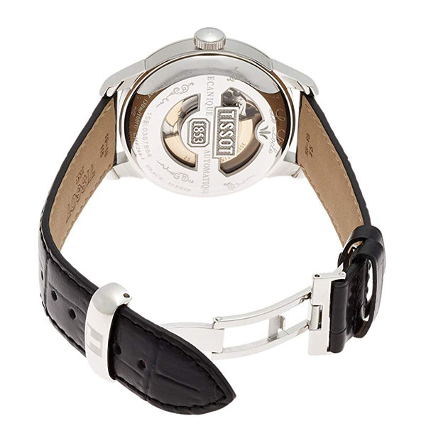 Tissot Le Locle Black Leather strap White Dial Automatic Watch for Men's - T-41142333