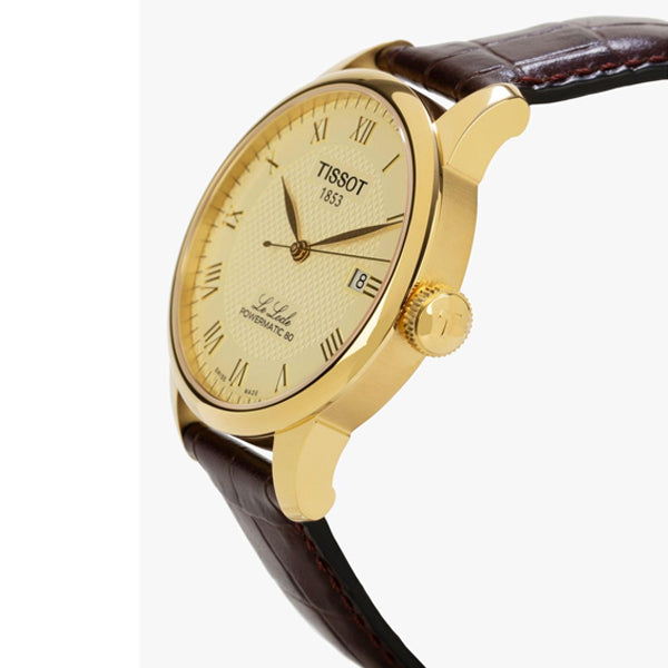 Tissot Le Locle Brown Leather strap White Dial Automatic Watch for Men's - T-41541373