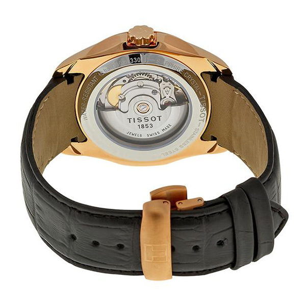 Tissot Couturier Black Leather strap Black Dial Automatic Watch for Men's - T-0354071605100