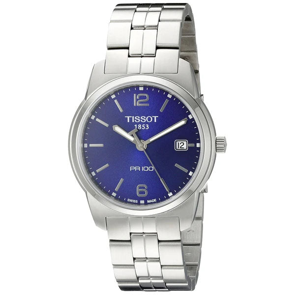Tissot PR100 Silver Stainless Steel Blue Dial Quartz Watch for Men's - T049.410.11.047.01