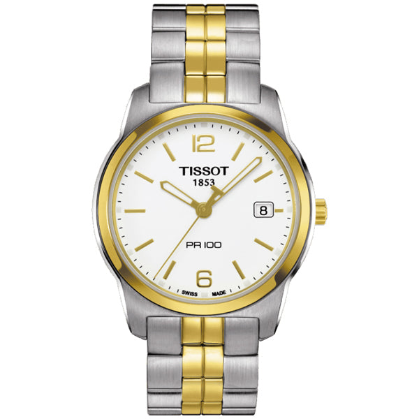 Tissot PR100 White Stainless Steel White Dial Quartz Watch for Men's - T049.410.22.017.00
