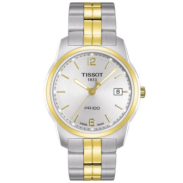 Tissot PR100 Two-tone Stainless Steel Silver Dial Quartz Watch for Men's - T049.410.22.033.01
