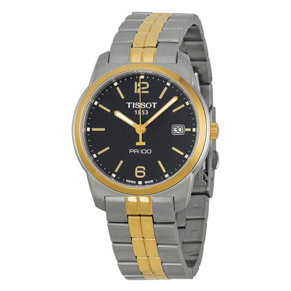 Tissot PR100 Two-tone Stainless Steel Black Dial Chronograph Quartz Watch for Men's - T049.410.22.057.01