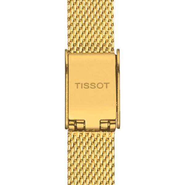 Tissot Lovely Square Gold Mesh Bracelet Silver Dial Quartz Watch for Ladies - T058.109.33.031.00