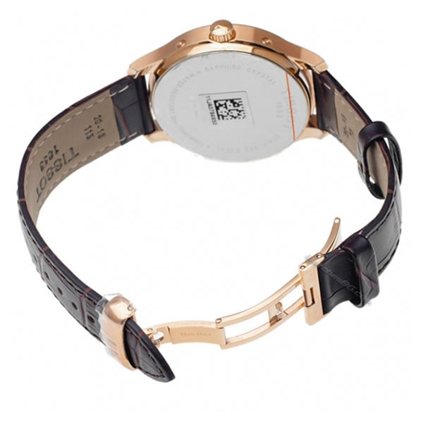 Tissot Tradition Brown Leather strap Silver Dial Quartz Watch for Men's - T063.610.36.038.00