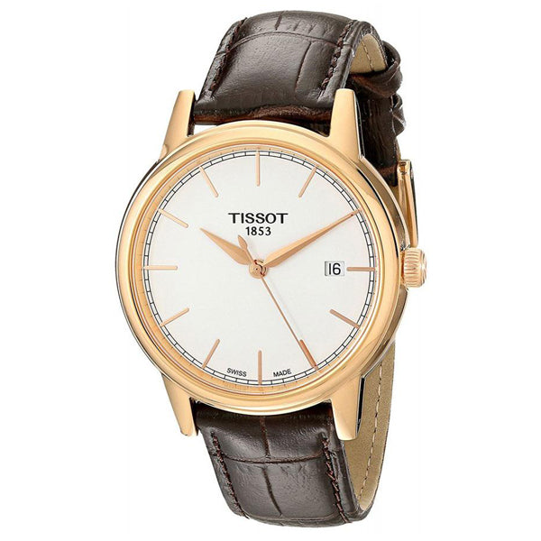 Tissot Brown Leather strap White Dial Quartz Watch for Men's - T0845103601100