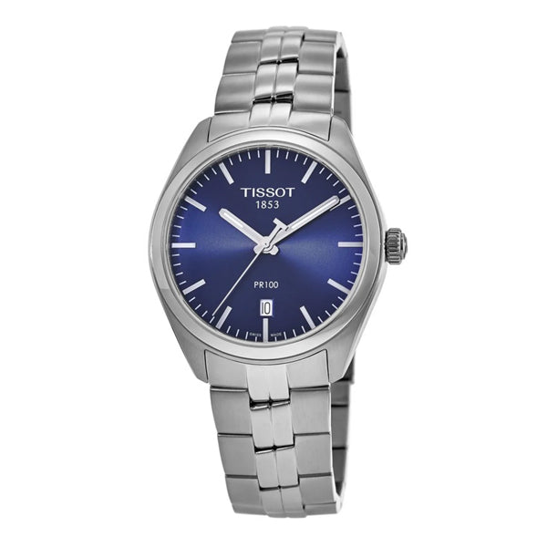Tissot PR100 Silver Stainless Steel Blue Dial Quartz Watch for Men's - T101.410.11.041.00