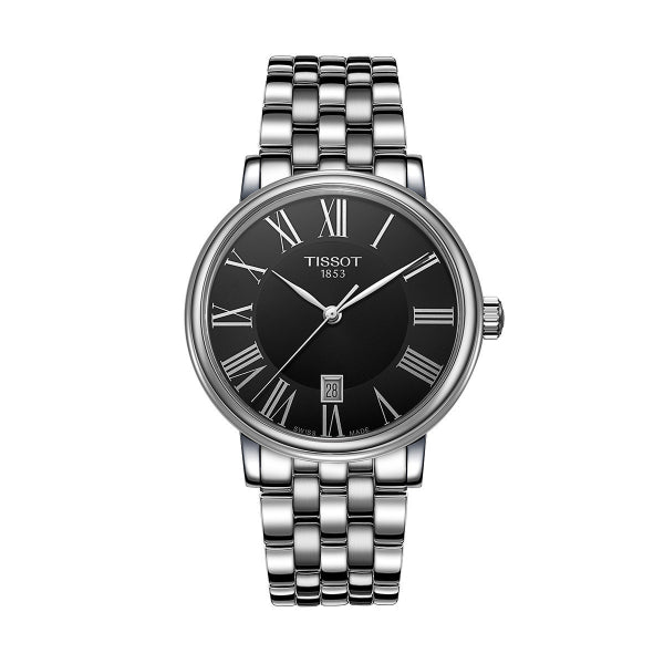 Tissot Carson Premium Silver Stainless Steel Black Dial Quartz Watch for Men's - T122.410.11.053.00