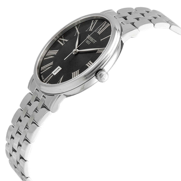 Tissot Carson Premium Silver Stainless Steel Black Dial Quartz Watch for Men's - T122.410.11.053.00