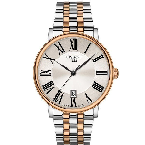 Tissot Carson Premium Two-Tone Stainless Steel Silver Dial Quartz Watch for Men's - T122.410.22.033.00