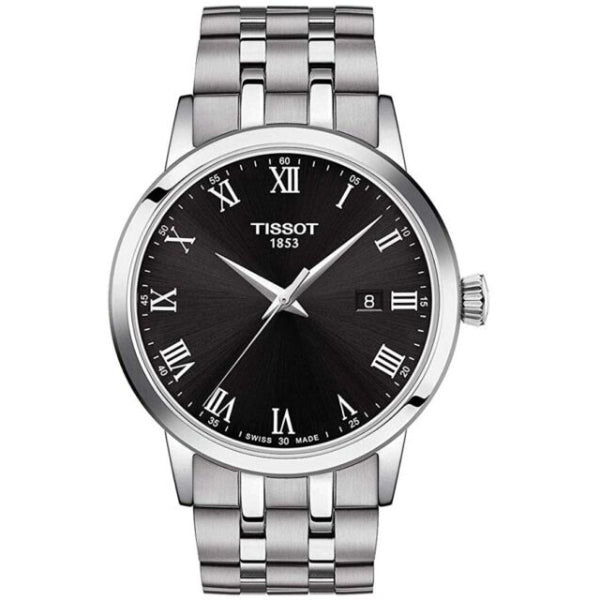 Tissot Classic Dream Silver Stainless Steel Black Dial Quartz Watch for Men's - T129.410.11.053.00