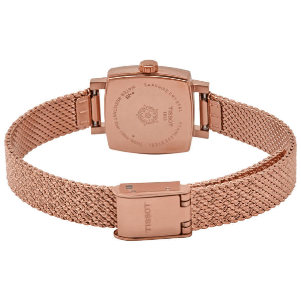Tissot Lovely Square Rose Gold Mesh Bracelet Rose Gold Dial Quartz Watch for Ladies - T058.109.33.456.00