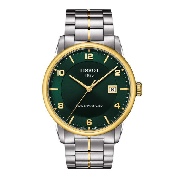 Tissot Luxury Two-tone Stainless Steel Green Dial Automatic Watch for Men's - T086.407.22.097.00
