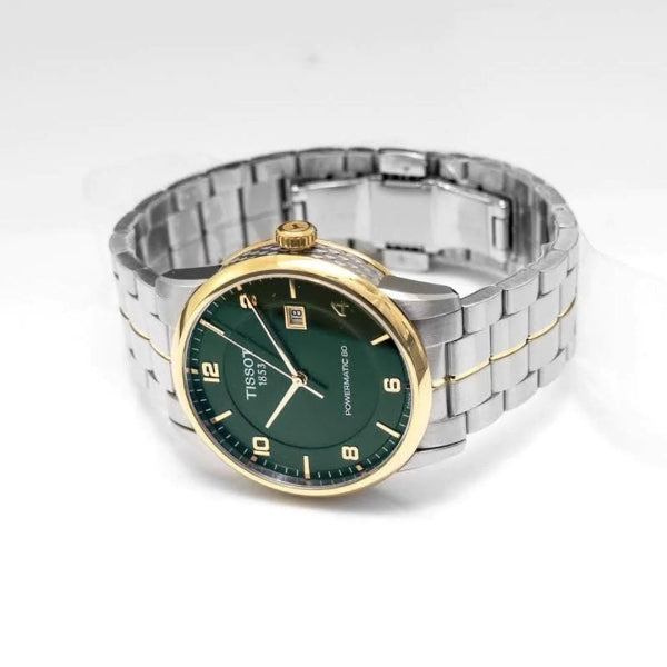 Tissot Luxury Two-tone Stainless Steel Green Dial Automatic Watch for Men's - T086.407.22.097.00