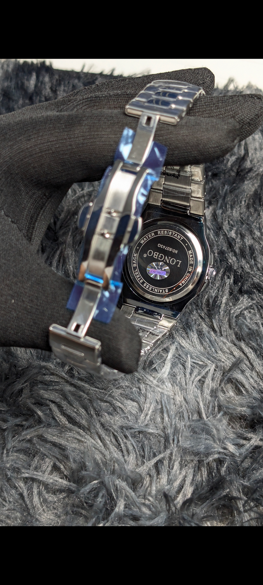 New Longbo Crsytal Dial Watch Pure Silver